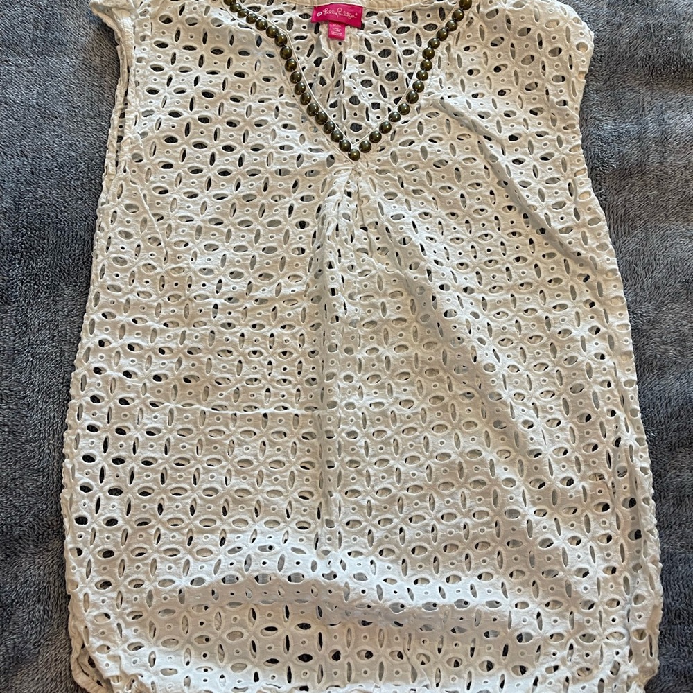Lilly Pulitzer for Target White Eyelet Swim coverup